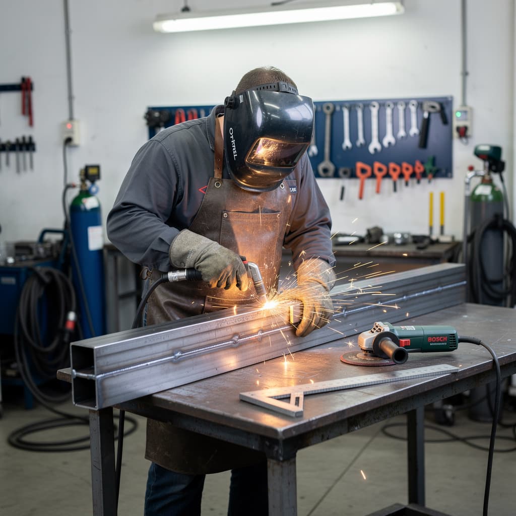 Schweißer in der Metallwerkstatt – Symbolbild für Metallbau