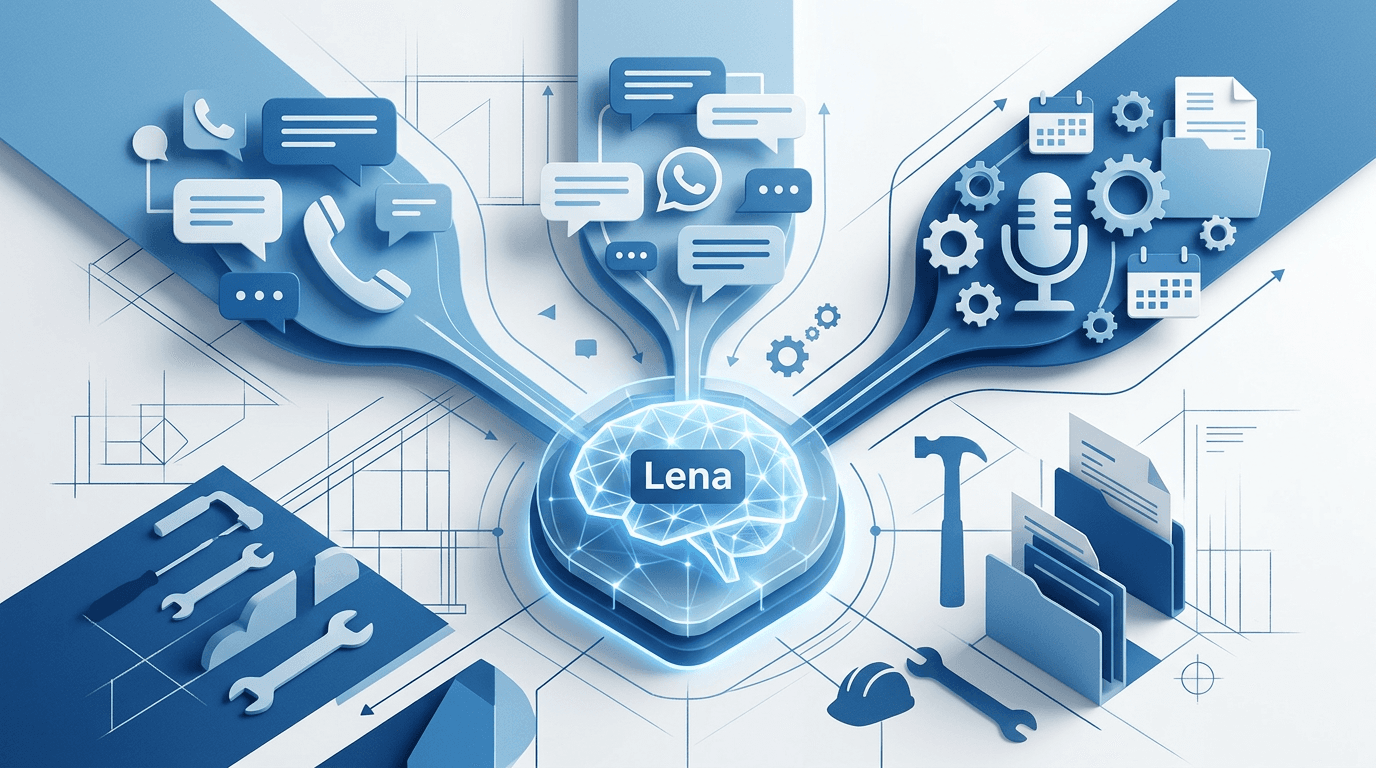Titelbild: Lena im Handwerk: Wie Ihre KI-Mitarbeiterin Anrufe, WhatsApp und das Büro übernimmt