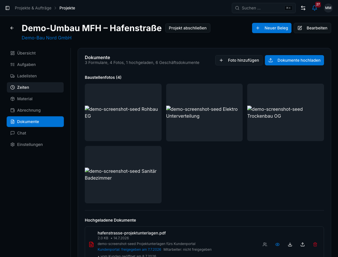 Digitale Formulare in Bleno – Produktansicht